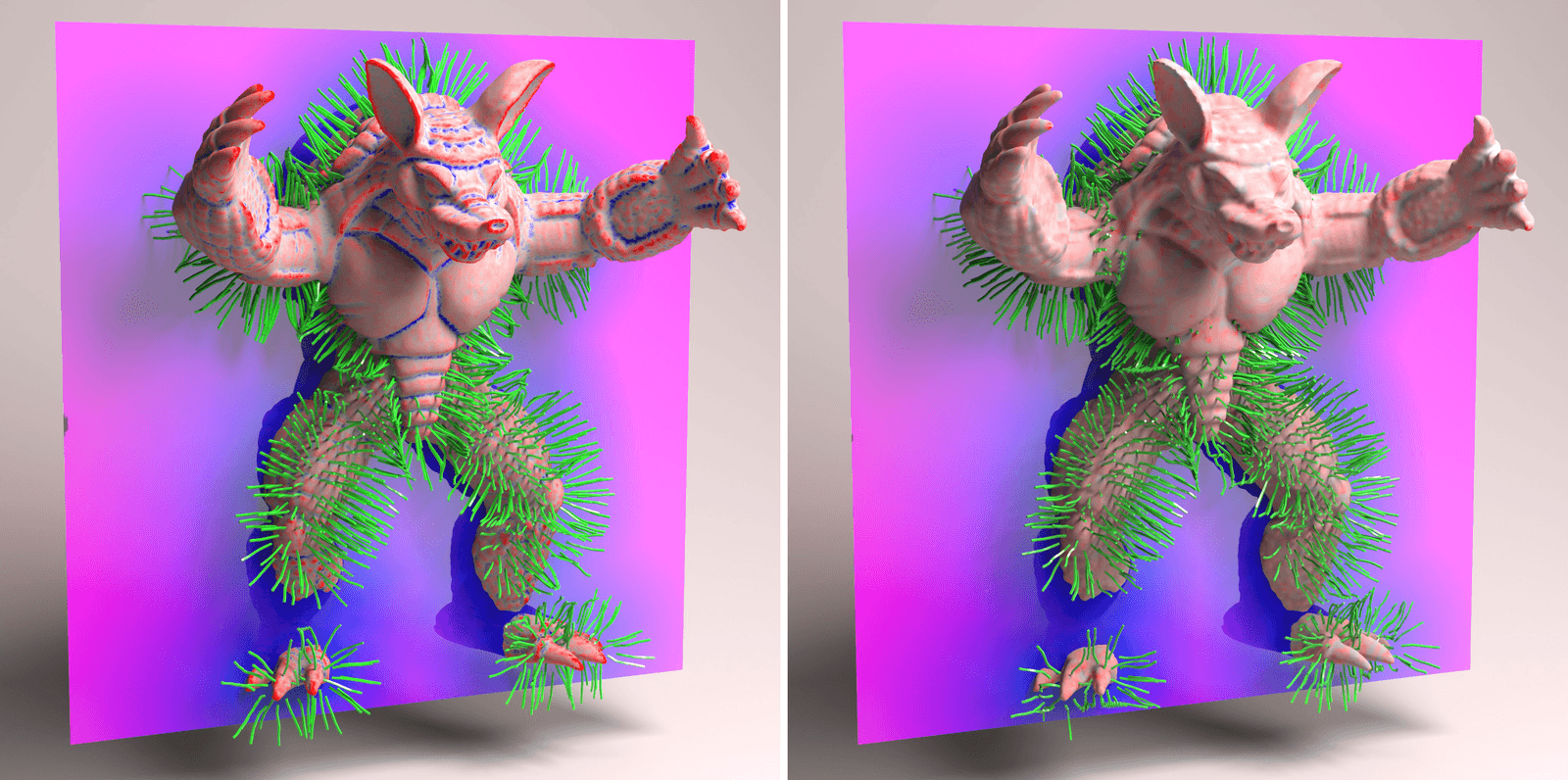 SDF Gradients and Curvature on Armadillo